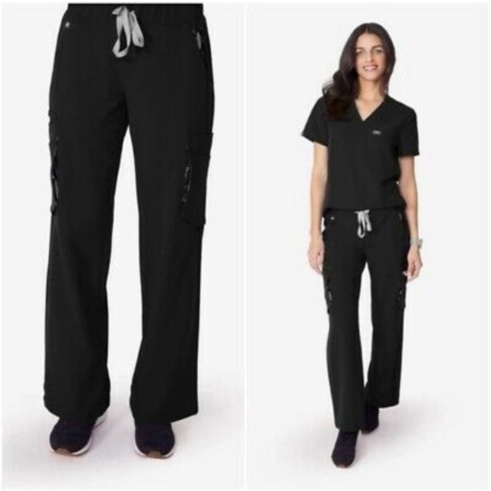 Figs Black Wide Leg Pants